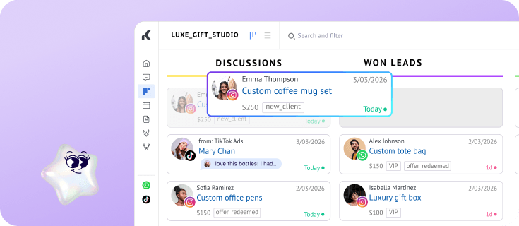 Product inquiry converted into a paid order through chat