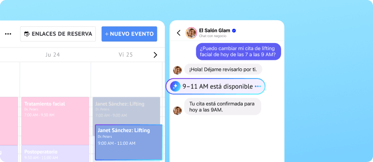 Cita de lifting facial reprogramada mediante el calendario de la clínica