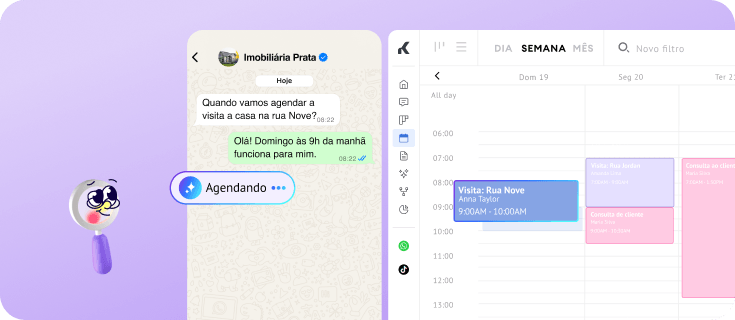 Visita imobiliária agendada e adicionada ao calendário do CRM