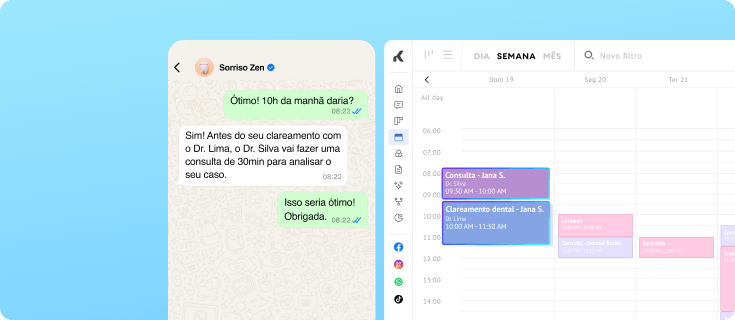 Consulta para clareamento dental agendada na clínica odontológica