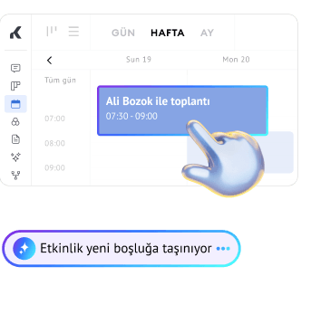 AI booking agent managing appointments in a weekly calendar