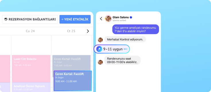 Yüz germe randevusu güzellik kliniği takvimi üzerinden yeniden planlandı
