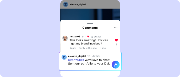 AI responding to social media comment with direct reply