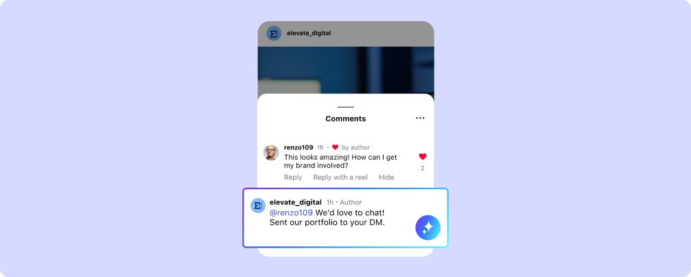 AI responding to social media comment with direct reply