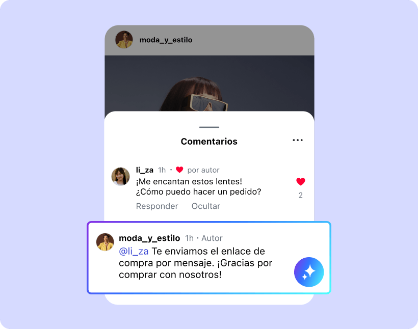 Automatización de comentarios de Instagram impulsada por IA que responde consultas de compra y envía enlaces de pedido por mensaje directo