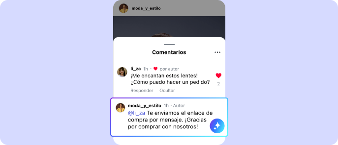 Automatización de comentarios de Instagram impulsada por IA que responde consultas de compra y envía enlaces de pedido por mensaje directo