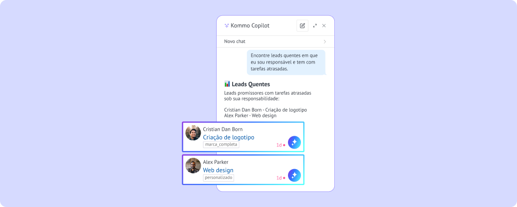IA cria tarefa de acompanhamento a partir da mensagem