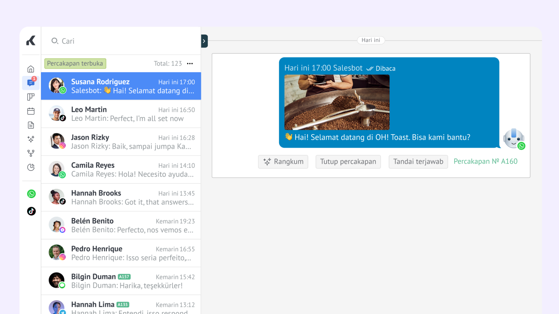 AI menganalisis detail prospek dan email dari percakapan