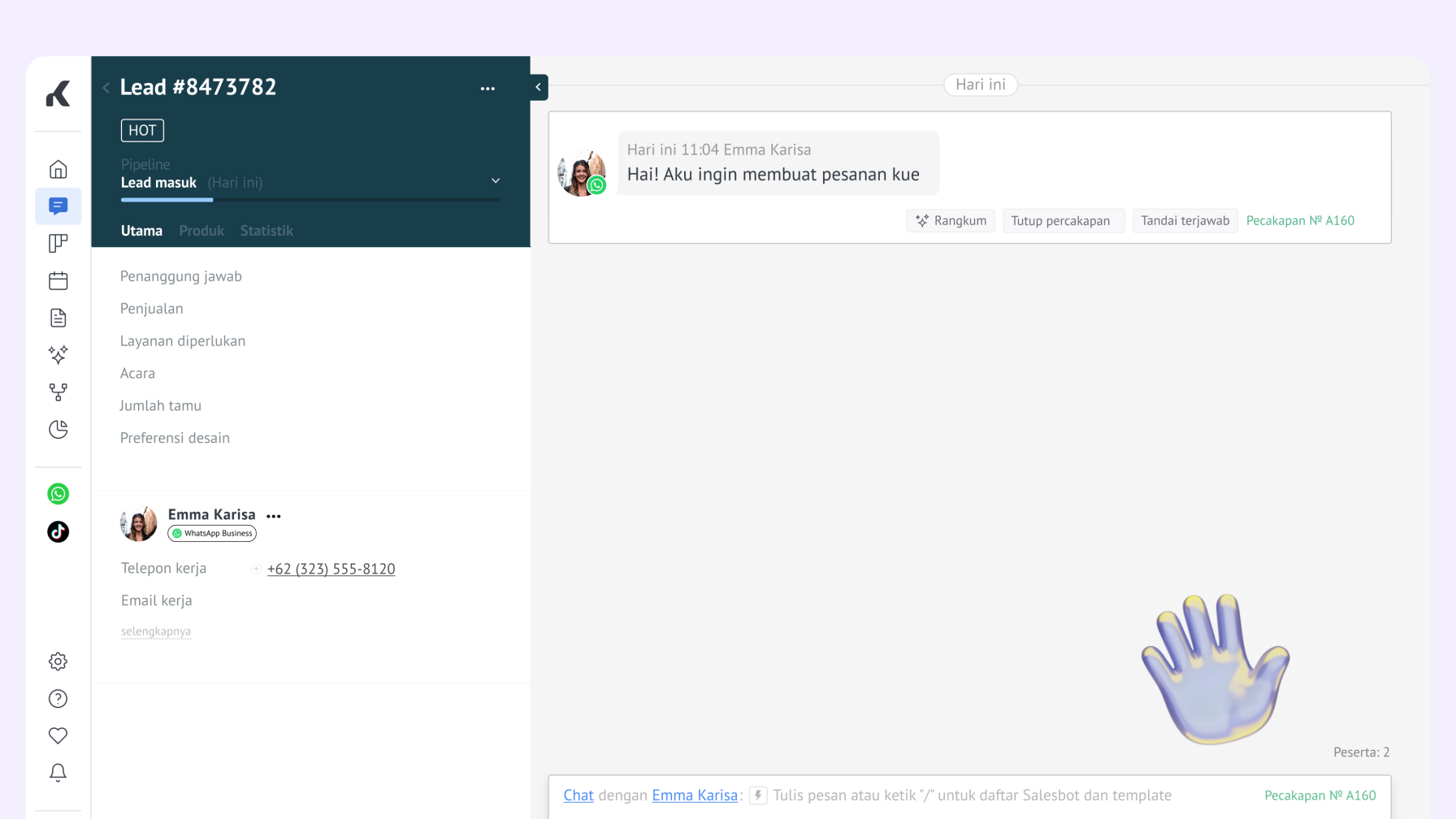 AI analyst extracting lead details and contact email from conversation