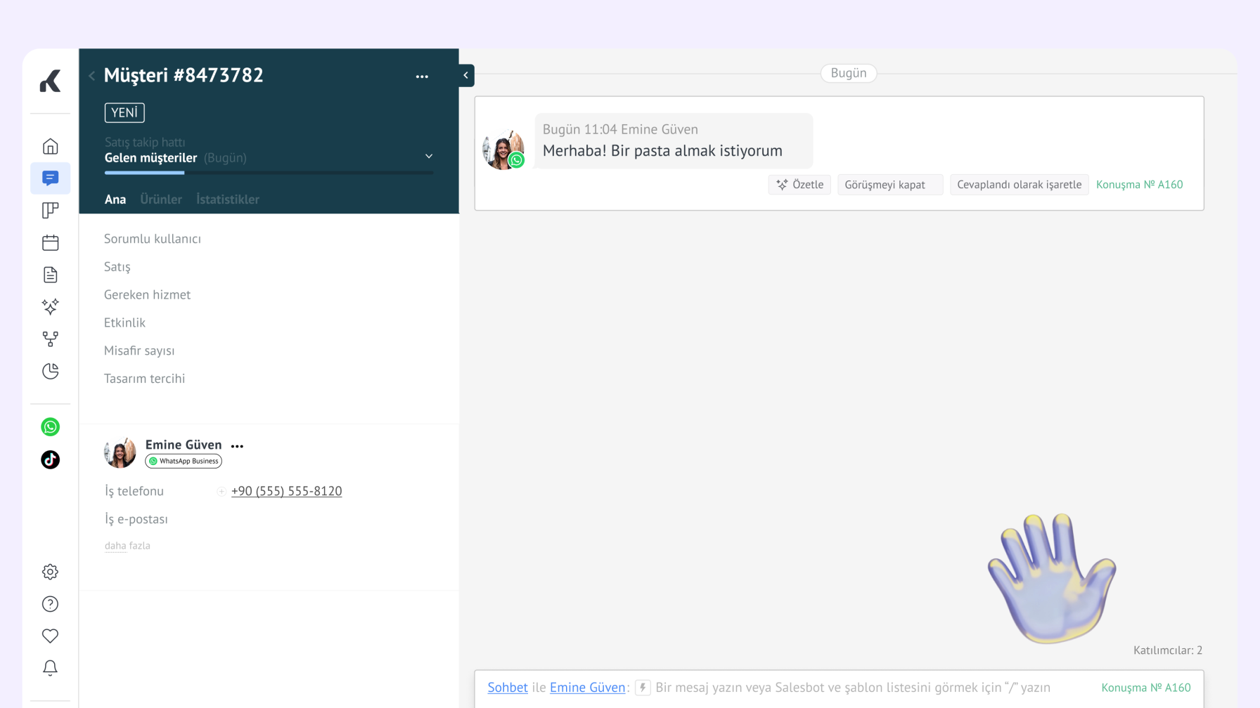 AI analyst extracting lead details and contact email from conversation