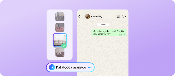 Yapay zekâ, WhatsApp'ta uygun bej koltuk önermek için ürün kataloğunu tarıyor